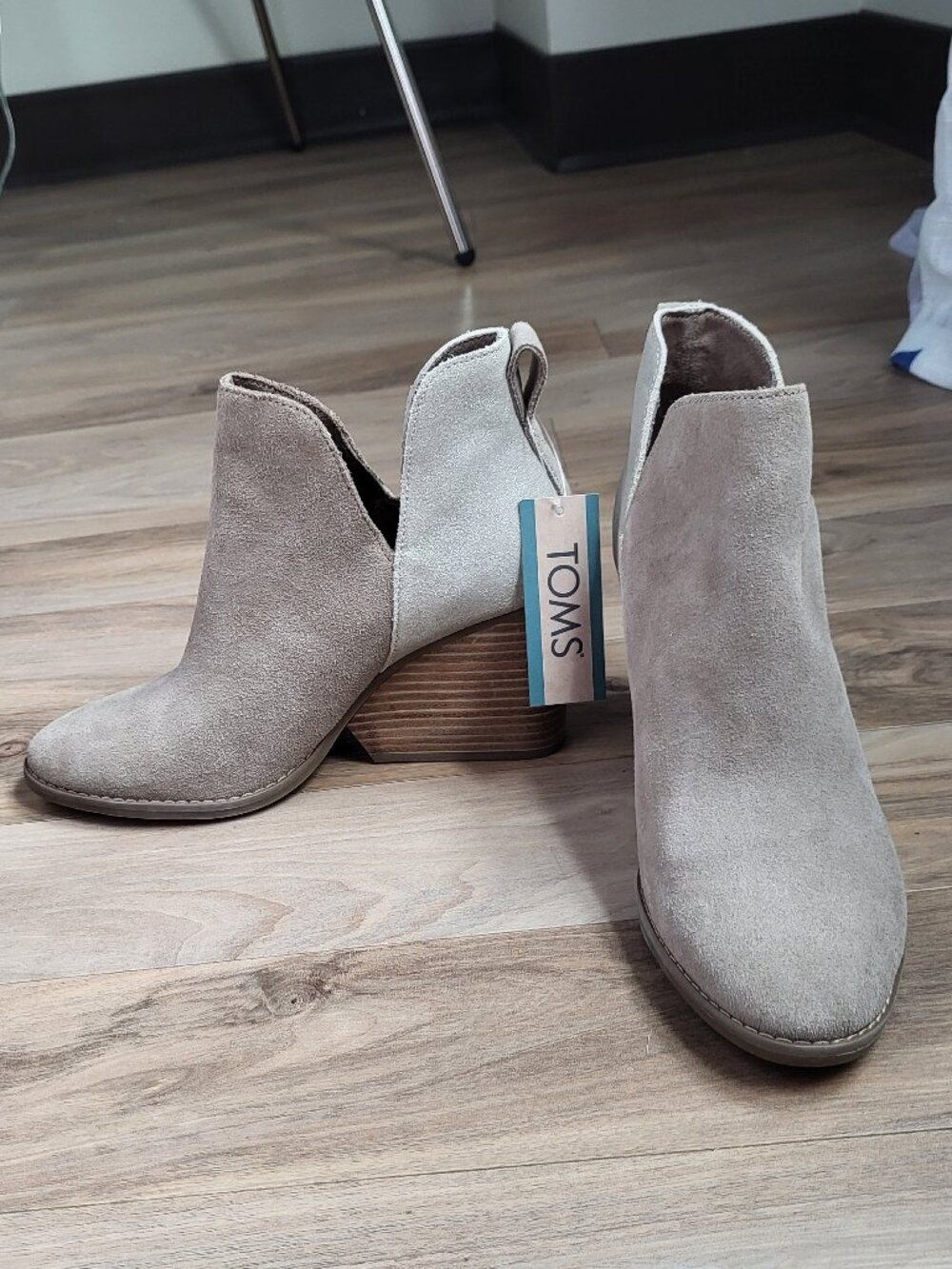 Tom's Eliza Suede Sculpted Wedge Booties Size 7 - Picture 8 of 12